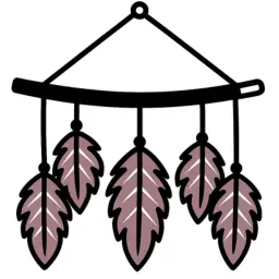 Icono de colgante decorativo con hojas, representa proyectos de macramé fáciles y rápidos para principiantes